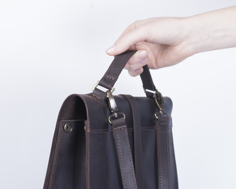 Brown Leather Bag Travel Backpack Leather Backpack Leather Laptop Bag Backpack Purse