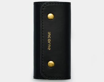 Leather Key Organizer: Four Hook Key Case, New Job Gift for Coworker