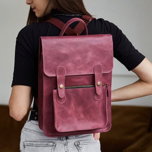 Woensdag Rugzak Tas Converteerbaar Gothic Bruin Portemonnee Dames Leer Messenger Minimalistisch Zwart Donker Academia Satchel past op 13-in laptop afbeelding 8