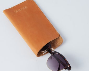 Leather glasses case, leather sunglass case, sunglass case, sunglasses case, leather glasses sleeve, leather sunglasses case sunglass sleeve