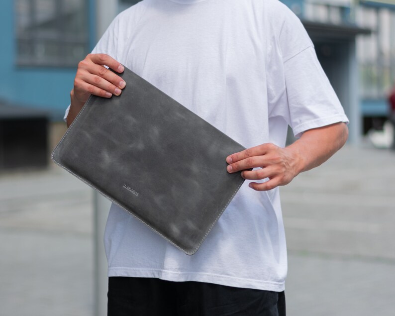 Brown Laptop Leather Case Macbook Air M1 Sleeve Fits to Any Etsy