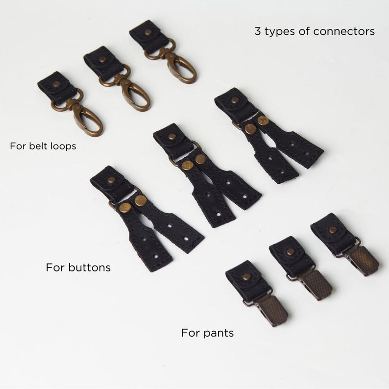 Classic black suspenders vintage man wedding suit accessories quality leather part suspenders for men gift idea on fathers day present image 6