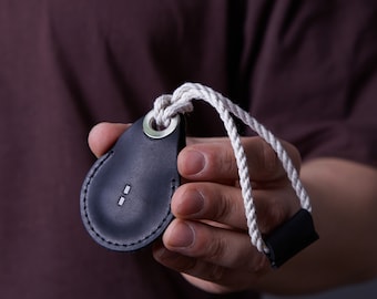 Personalized AirTag Leather Keyring | AirTag Key Ring Leather Case | Apple Air Tag Premium Leather holder | Gifts for Friends