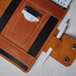Monogrammed Leather Portfolio Folder | Personalized A4 Notepad Holder | Business Organizer with Pen Holder | Corporate Gift | Gift for Him