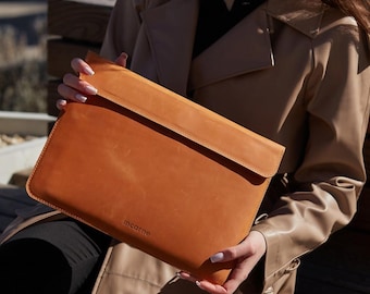 Handmade Leather Sleeve for Surface Laptop Ultra: Custom 15-inch Cover