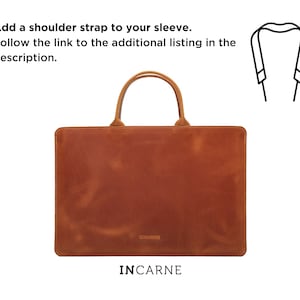 Personalized Cognac/Brown leather laptop case, Leather briefcase man, Leather bag man, Mens briefcase, Shoulder bag, Laptop messenger bag image 8