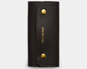 Leather Key Wallet: Four Hook Key Holder, Christmas Stocking Stuffer