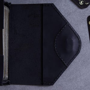 Black leather tarot card case | Custom deck holder for Oracle cards | Leather tarot card holder for Girlfriend | Leather gifts for Her