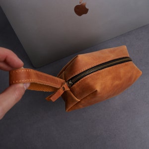 Tech Pouch Leather Cord Organizer Mouse Charger Case Cable Organizer Bag Travel Cord Tie Electronics Organiser Gadget Storage image 8