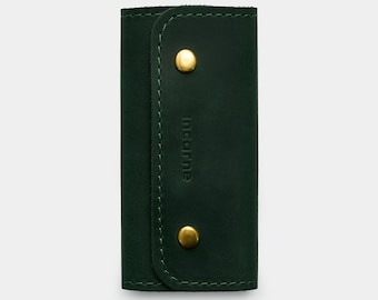 Leather Key Case: Four Hook Key Organizer, Compact Housewarming Gift