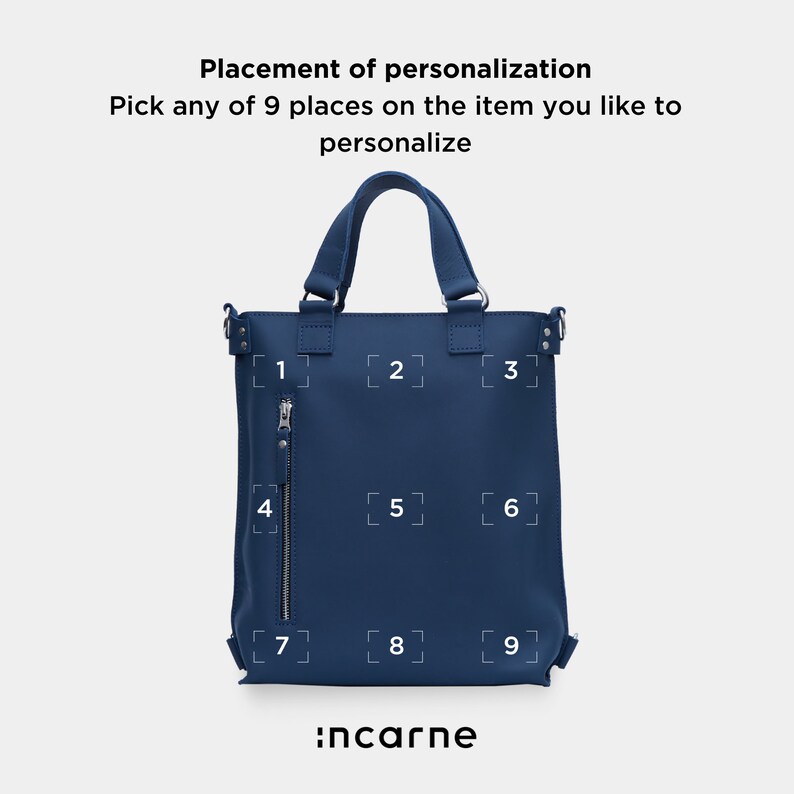 Blue bag with monogram