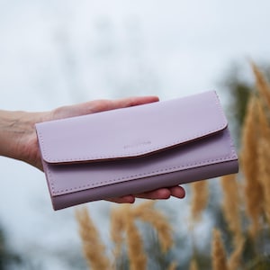 Custom women leather wallet for Her | Cash envelope leather wallet | Special Christmas gift for Her | Minimalist wallet for Mom