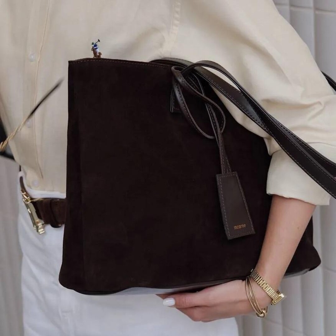 Renee Shoulder Bag - Chocolate Suede