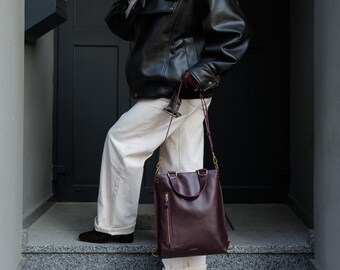 Convertible Vegan Leather Backpack Sling Bag - Travel Safe  display picture 1