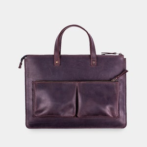 Franklin Covey Business Laptop Leather Tote Chocolate Brown 