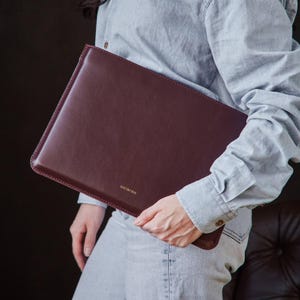 Custodia per laptop in pelle di alta qualità con fodera morbida per MacBook Pro 14" / Borsa per laptop in pelle pieno fiore per lei / Custodia per tablet per iPad Air, Pro 13