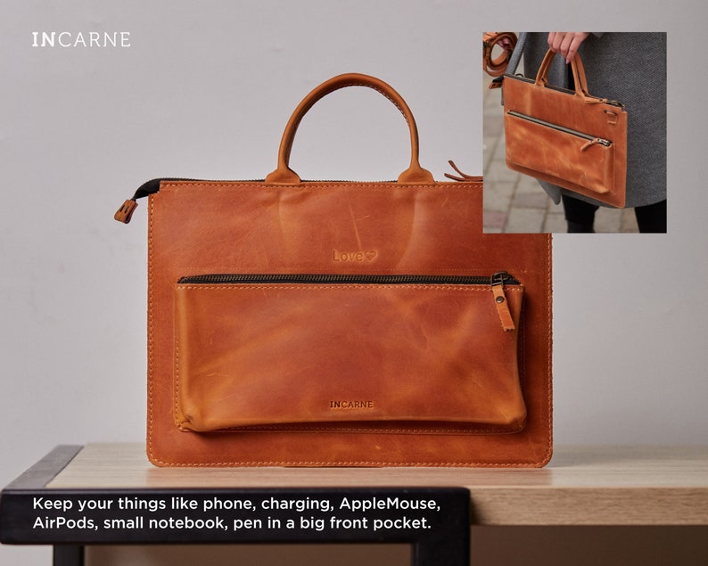 Personalized Leather Laptop Bag / Case / Briefcase Macbook Etsy