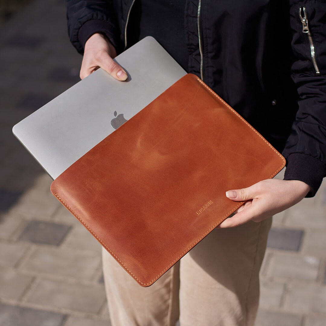 Personalized Leather Sleeve MacBook Pro, Laptop Sleeve 13 Inch, 14 Inch, 16 Inch, MacBook Pro