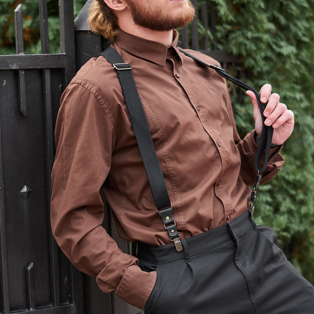 Black Button Suspenders | Louie's Tux Shop