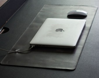 Custom leather desk pad with engraving, personalized large mouse pad, anniversary gift for wife