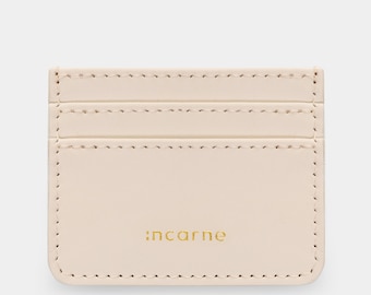 Small Leather Card Holder for Women: Slim Wallet for Purse, Minimalist Card Case