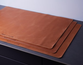 Handmade Leather Desk Pad – Custom Engraved Full-Grain Desk Mat for Office & Home
