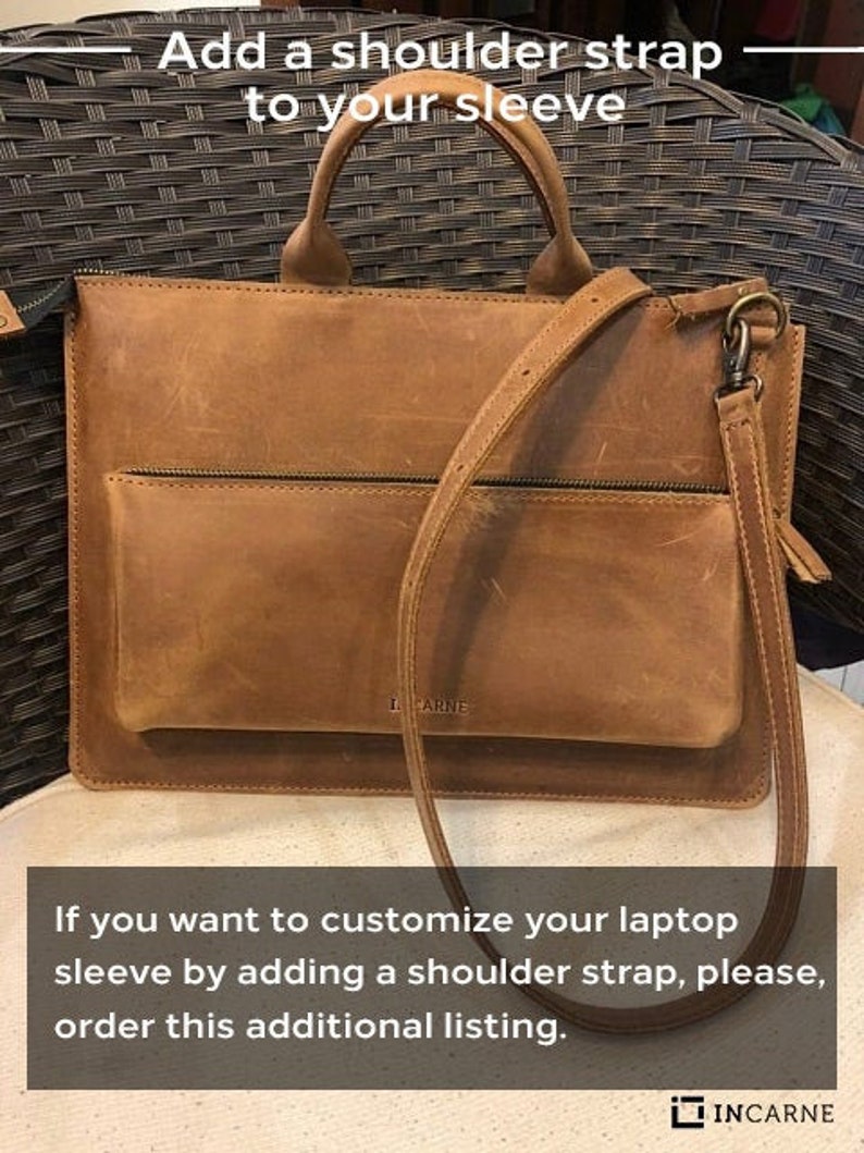 Add a shoulder strap for leather laptop sleeves Etsy