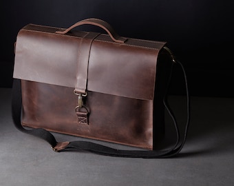 Leather briefcase man, leather bag man, mens briefcase, shoulder bag, laptop messenger bag, satchel bag, new job gift, graduation gift