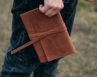 Personalized Leather Book Cover: Custom A4/A5 Notebook Cover for Moleskine, Leuchtturm1917 & Rhodia
