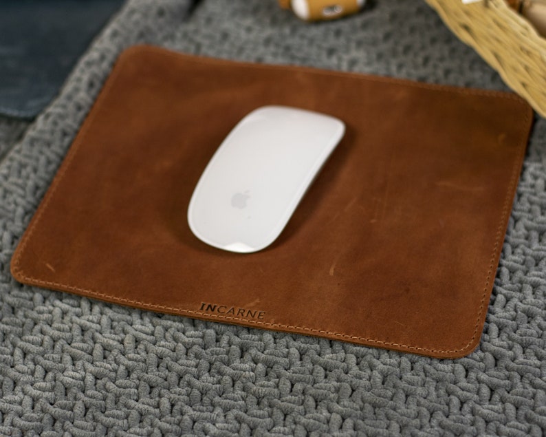 Brown Leather Mouse Pad Apple Office Desk Accessories Man Etsy UK