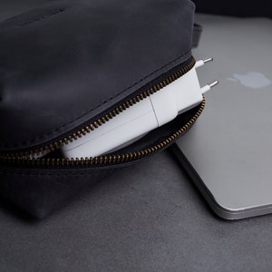 Organizer per cavi, custodia per cavi elettronici da viaggio, custodia per caricabatterie in pelle, borsa per mouse, borsa universale per gadget, custodia per cavi