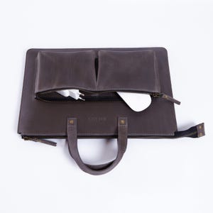 Minimalistische Henkeltasche aus Leder für das reMarkable 2 | Laptoptasche aus Leder | Jubiläums Geschenk aus echtem Leder