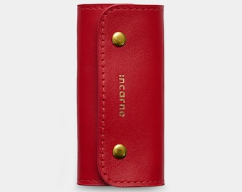 Leather Key Holder: Snap Closure Key Wallet, First Apartment Gift