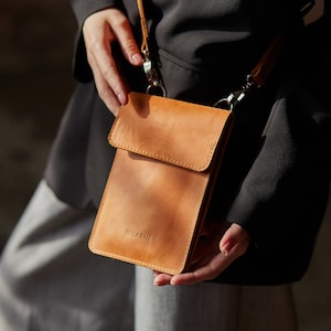 Petit sac bandoulière en cuir pour téléphone portable Petit sac à main pour téléphone portable en cuir Petit sac bandoulière personnalisé