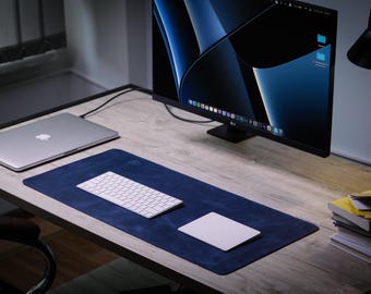 Personalized Leather Desk Pad, Custom Mat, Mouse Pad, Anniversary Gift for Him