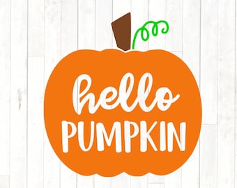 Hello Pumpkin SVG File, hello pumpkin clipart, Digital Download for Cricut and Silhouette (includes svg, eps, png file formats)