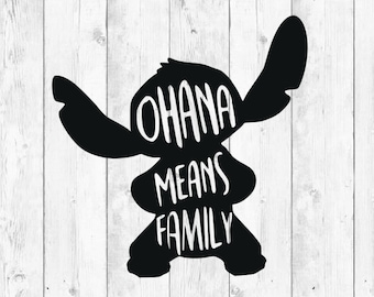 Ohana means family svg, Lilo and Stitch SVG, Stitch SVG, Lilo svg, Stitch cut file, quote svg, png, Instant Download!