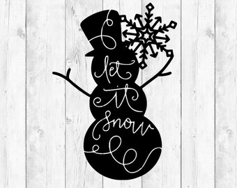 Let it Snow Svg, Snowman Svg, Buffalo Plaid Svg, Merry Christmas Svg, Christmas Quote Svg, png, eps, dxf