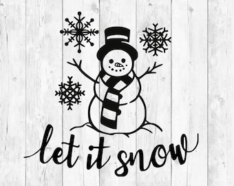 Let it Snow Svg, Snowman Svg, Buffalo Plaid Svg, Merry Christmas Svg, Christmas Quote Svg, png, dxf