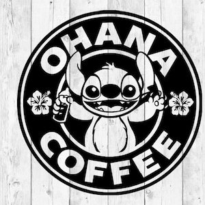 Lilo et Stitch SVG, svg Ohana Coffee, Ohana signifie famille svg, SVG de point, Lilo svg, svg feuille hawaïenne, Stitch couper fichier png, eps, svg