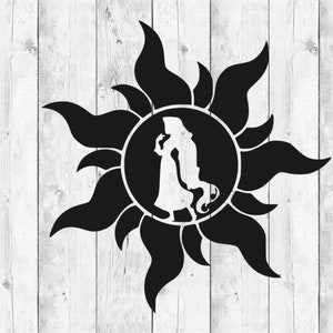 Tangled SVG, Tangled Rapunzel Sun SVG, Princess svg, cricut ,silhouette cameo, cutting file, summer svg file