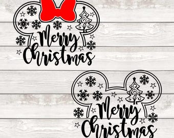 SVG, Christmas, Mickey, Minnie, merry christmas, holiday, castle, magical, santa, cut file, digital download, cricut, snow, winter, diy