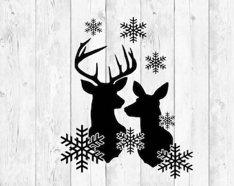 Merry Christmas Deer Svg, Christmas Deer Svg, Snowflake SVG, Christmas Svg files, Christmas Svg for Shirts, Christmas Cricut Svg, png, eps