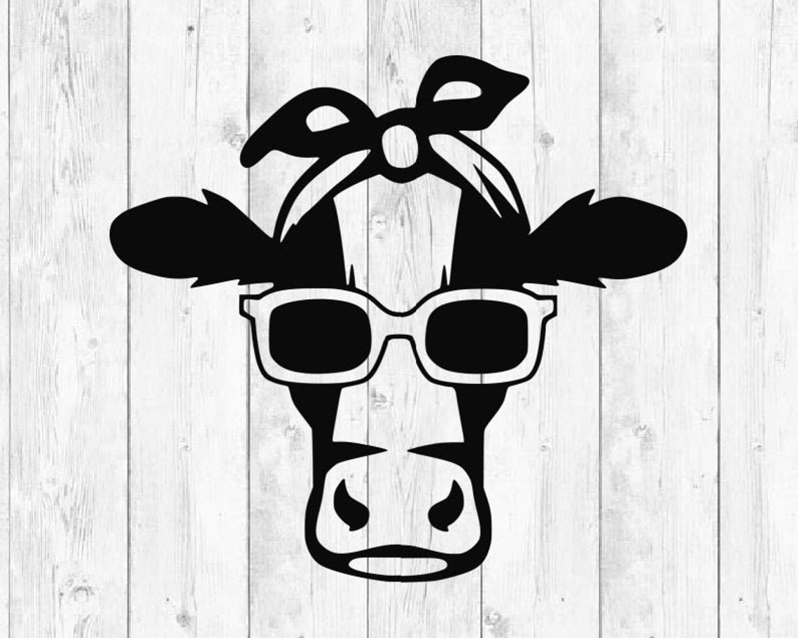 Kuh Svg-Datei Kuh mit Brille Bowtie Svg Kuh geschnitten - Etsy.de