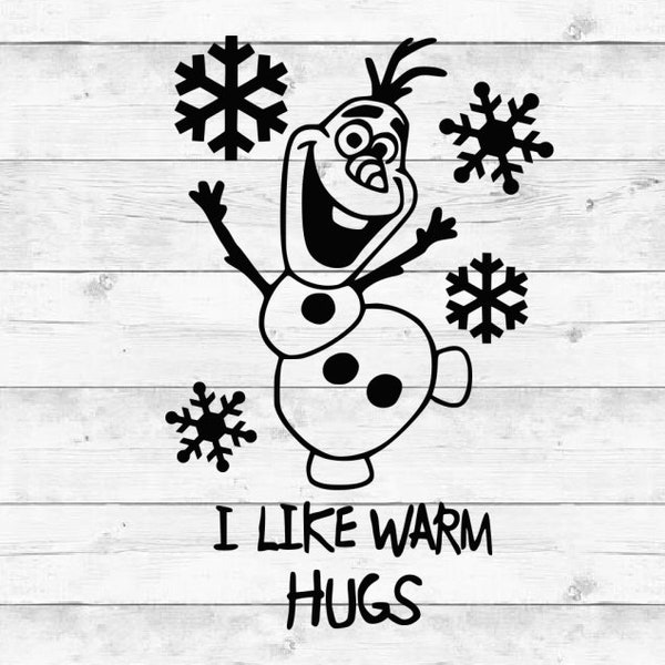 I like warm hugs olaf svg, frozen svg, cut files for cricut silhouette, Olaf clipart, INSTANT DOWNLOAD