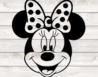 Minnie Mouse Face - digitale download, directe download, svg-, dxf-, eps- en png-bestanden inbegrepen!