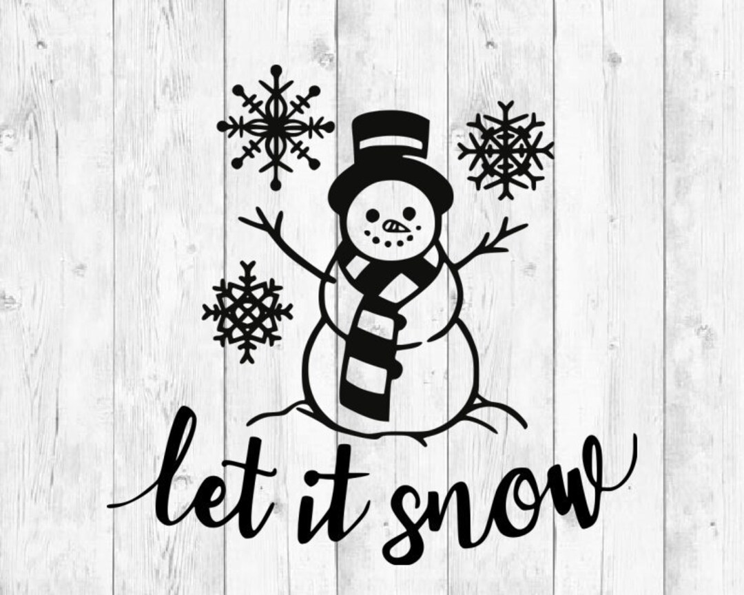 Let It Snow Svg, Snowman Svg, Buffalo Plaid Svg, Merry Christmas Svg ...