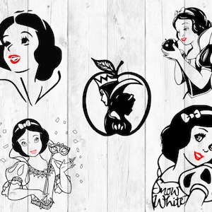 Snow white SVG, princess svg, Snow White Bundle SVG, Cricut CutFiles, Silhouette Cameo, Cricut Svg, eps, png