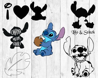 Ohana SVG, Lilo and stitch svg, Lilo and Stitch clipart, Stitch SVG, svg files for cricut, svg files for silhouette