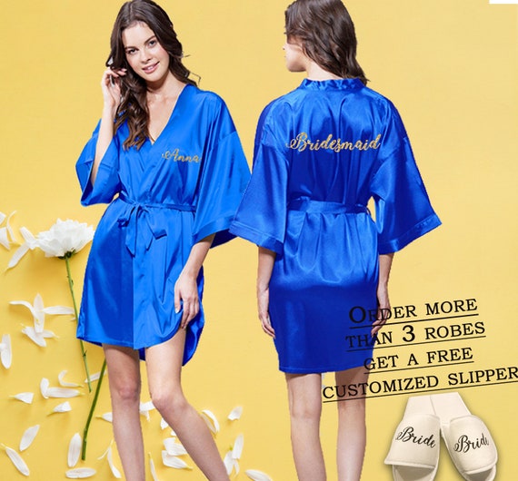 royal blue bridesmaid robes